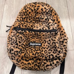 Supreme Leopard Fleece Backpack